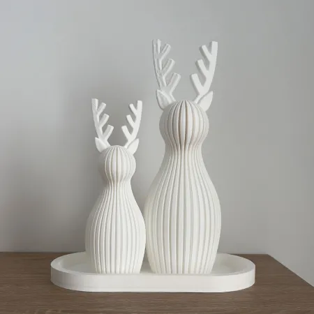 Dekoracyjny Renifer Prążkowany 3D Ozdoba Świąteczna